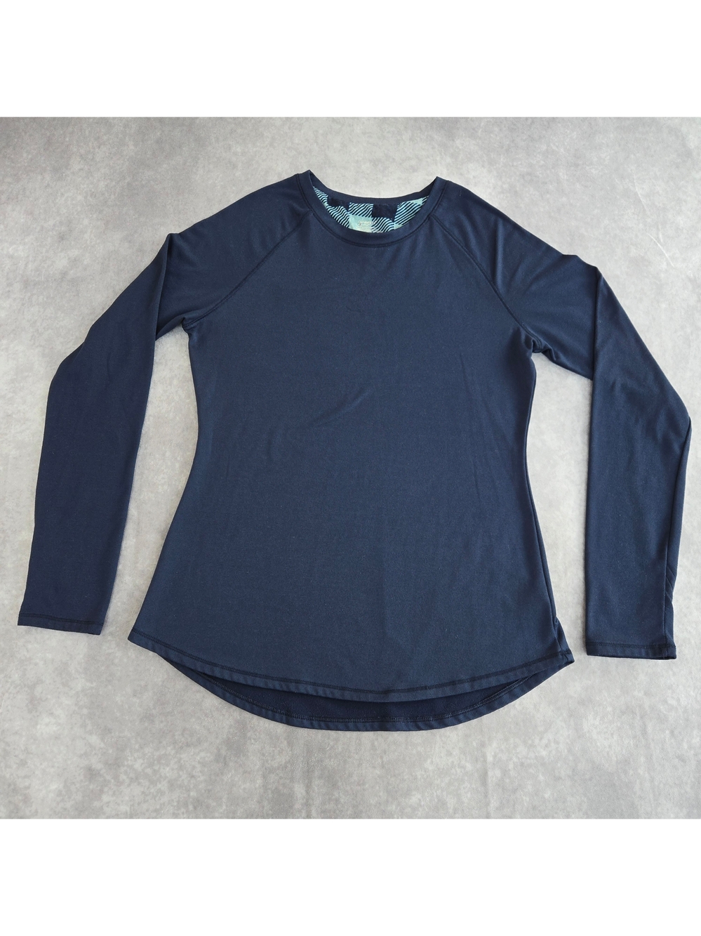 ClimateRight Cuddl Duds Navy Plaid Long Sleeve Base Layer Top M